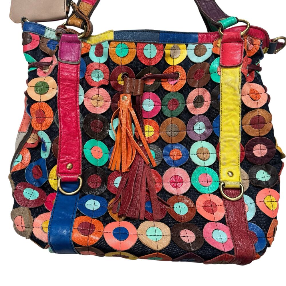 Ameri Leather Lloyd Leather Tote Boho Purse Lambs… - image 3